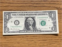 RARE 2017 U.S. 1 DOLLAR BILL - #05000000
