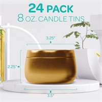 NEW $48 24pk 8 Oz Candles Tins
