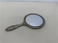 Vintage Hand-Held Vanity Silverplated Mirror -
