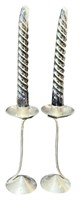 Silver/Pewter Colored Candlesticks & Tapers