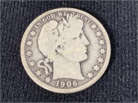 1906-D Barber Half Dollar