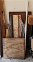 Loose lumber, pegboard, plexiglass, screen