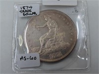 1874 Silver Trade Dollar, Great Details