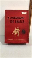Vintage Hawthorne ice skates in box