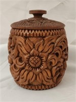 Gorgeous Hand Carved Wooden Container with Lid