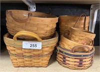 (6) Longaberger Baskets.