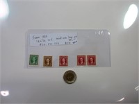 5 timbres mint 1937 100% gum