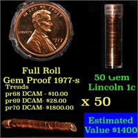 Gem Proof Lincoln 1c roll, 1977-s 50 pcs