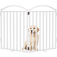 Malier Metal Freestanding Dog Gate with Door, 32'