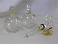 2 Lalique perfume bottles by Worth - 1 cup glass