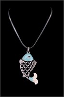 Sterling Silver Fish Pendant w/ Sterling Chain