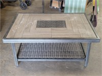 Wicker / Metal Patio Coffee Table