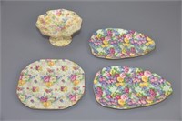 Four Chintz Pieces with Two Makers
