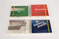 GROUPING OF 4 EXPORT "A"  CIGARETTE PACKAGES/NOS