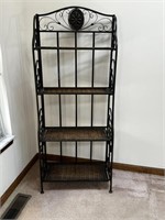 Wicker Shelf Bakers Rack