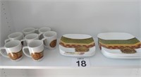 Set Of Corelle Dishes - Plates, Cups & Bowls