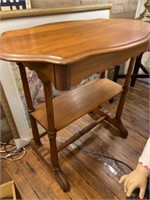 Refinished Single Drawer Parlor Table