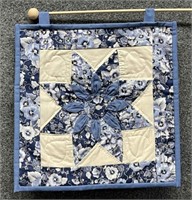 Hand Quilted "STAR" wall hanging, 15" sq.