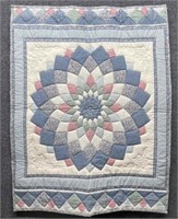 Hand Quilted Patchwork crib quilt or wall hanging