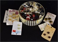 Tin Of Vintage Buttons