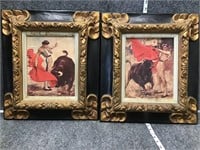 Framed Art Prints Matadors and Bulls Set 2