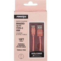 PowerXcel Rapid Charge Braided Type-C USB Charge &