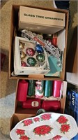 2 Boxes Christmas Decor & Candles