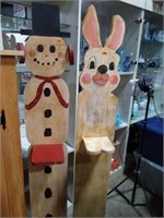 Tall Santa and Rabbit with small shelf