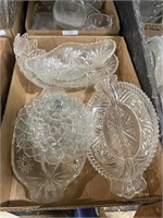 assorted crystal and glass serving dishes