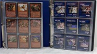 Baseball cards and Magic cards in binder