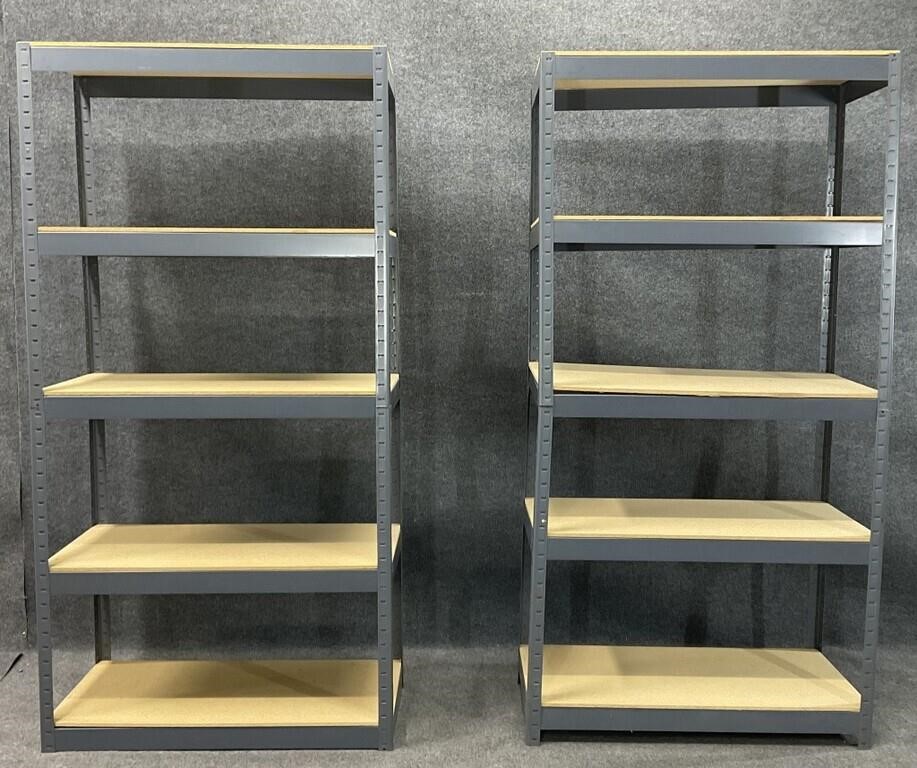 Pair 6ft Metal Shelves