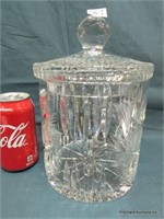 Excellent Large Pinwheel Crystal Covered Jar