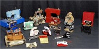Group of sewing related items: 2 music box ("My