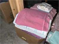 box lot of towels