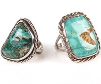STERLING SILVER SOUTHWESTERN STYLE TURQUOISE RINGS