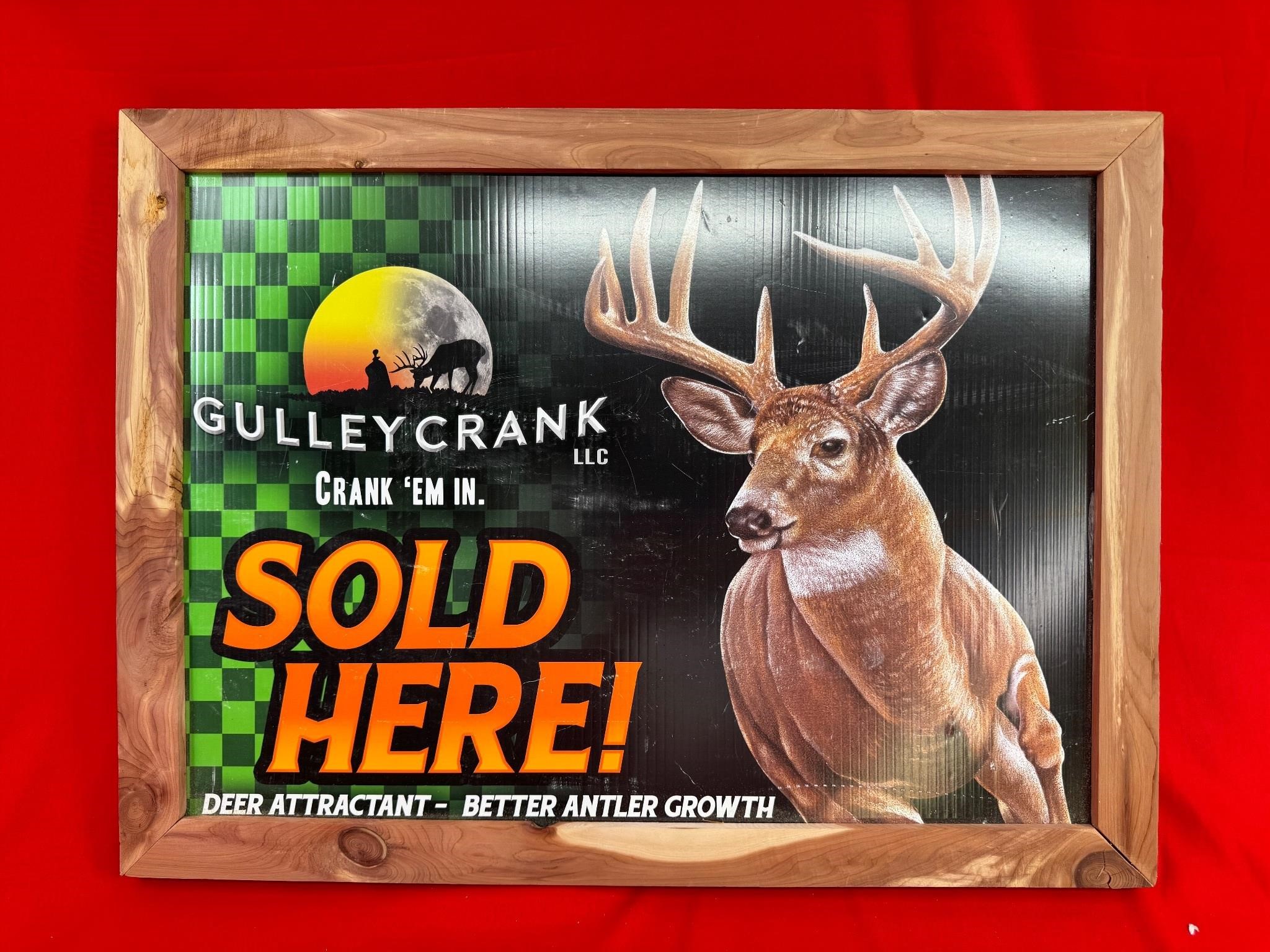 Gulley Crank Deer Attractants Advertising Sign