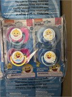 8 pacifiers baby shark pink & blue