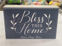 "Bless This Home" Sign