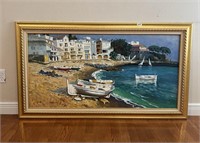 Oil Painting by Princeton Boat Scene