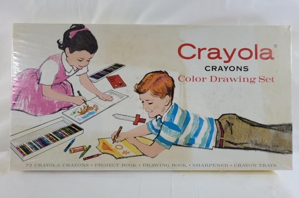 Vintage sealed Crayola crayons color drawing set