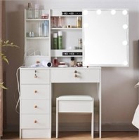 Vanity Set Dressing Table With Lighted Mirror,