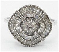 Ladies Sterling Silver White Sapphire Ring