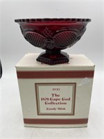 1876 Cape Cod Avon Collection Ruby Red Candy Dish