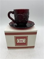 AVON 1876 CAPE COD COLLECTION RUBY RED GLASS CUP