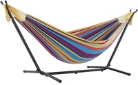 Double Cotton Hammock Space Saving Steel Stand