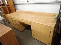 Wooden Desk w/ (4) Drawers, Double Doors -