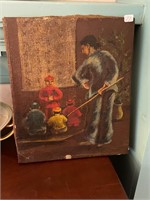 Antique Oil on Canvas Oriental Painting