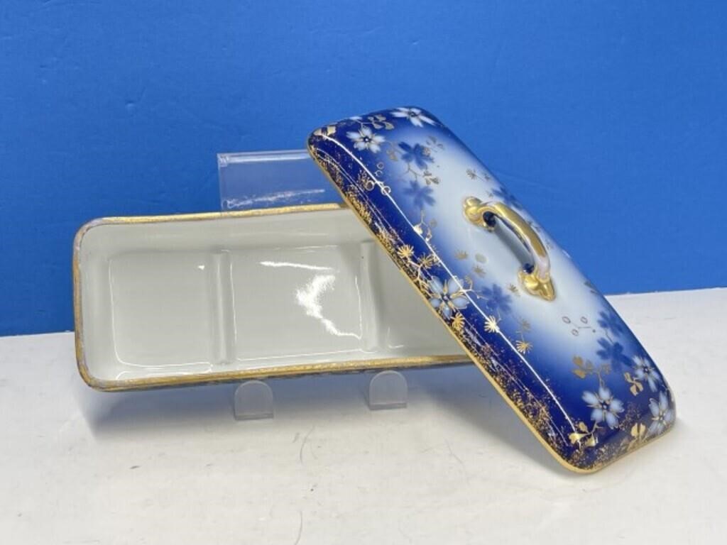 Flowered Blue And Gold China Shaving Razor