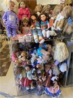 Display rack full of dolls