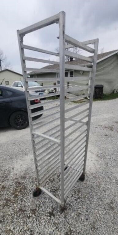 68" tall aluminum drying rack.